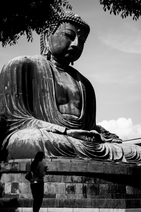 Bronze Buddha statue in Kamakura Japan